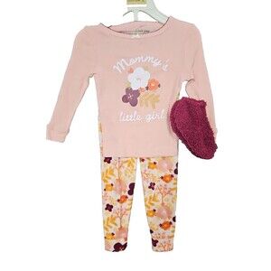 Chick Pea Infant Baby Girls 2 Piece Long Sleeve Shirt Flannel Pants 12M New NWOT